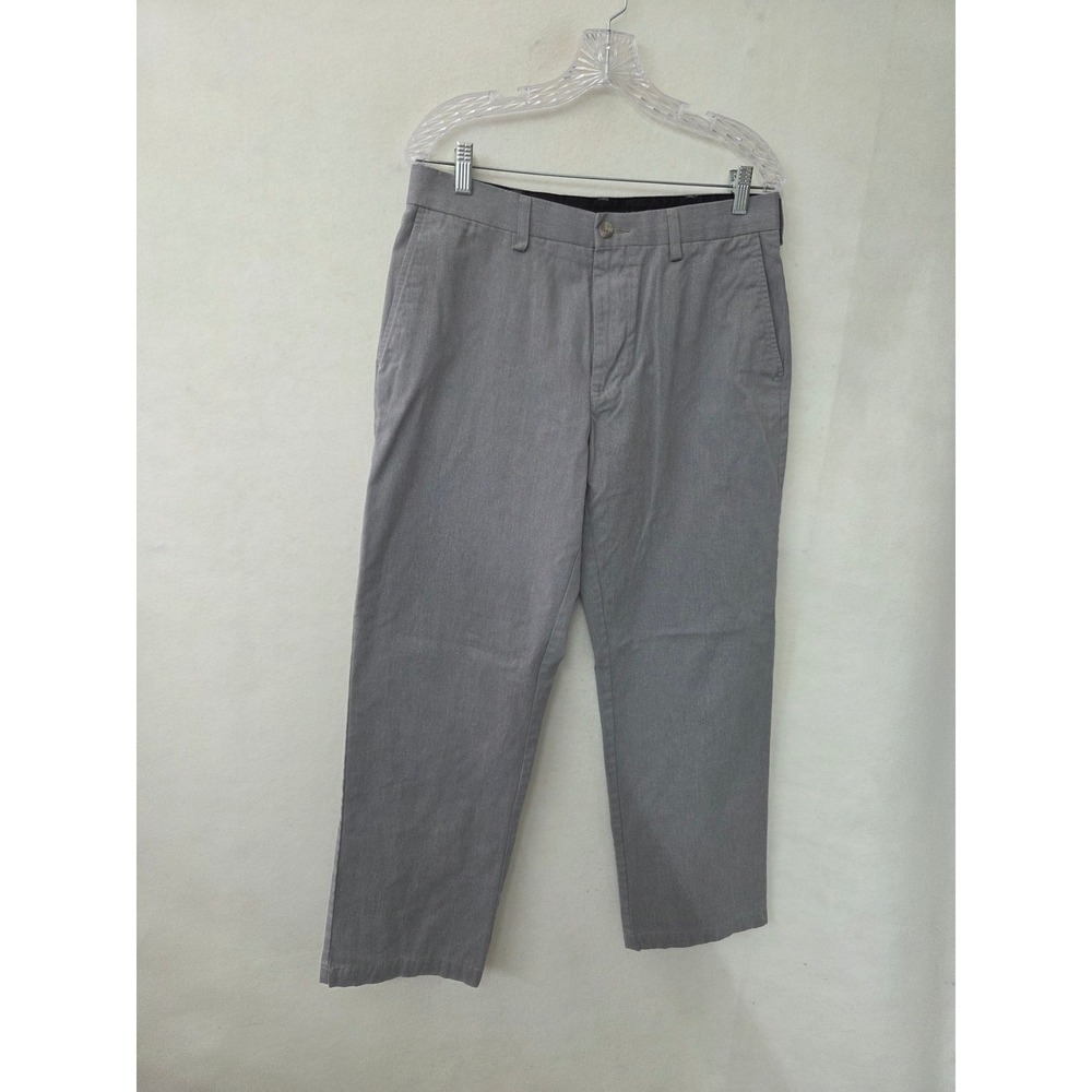 Croft & Barrow Chino Pants Mens 33x29 Grey Flat Front Straight Leg Cotton Blend